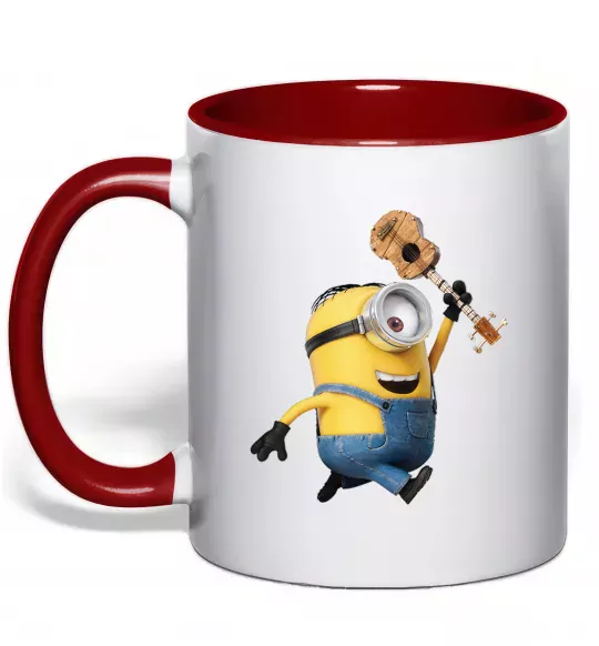 Чашка з кольоровою ручкою Minion Stuart Червоний фото