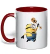 Чашка з кольоровою ручкою Minion Stuart Червоний фото