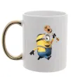 Чашка з кольоровою ручкою Minion Stuart Золото фото
