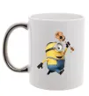 Чашка з кольоровою ручкою Minion Stuart Срібло фото