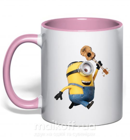 Чашка с цветной ручкой Minion Stuart Нежно розовый фото
