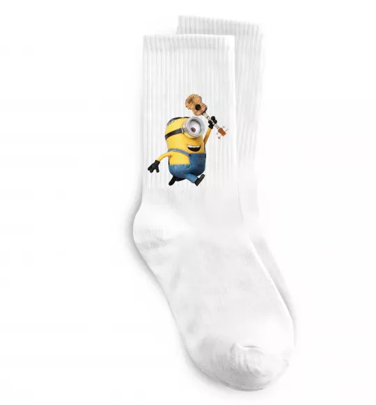 Шкарпетки Minion Stuart Білий фото