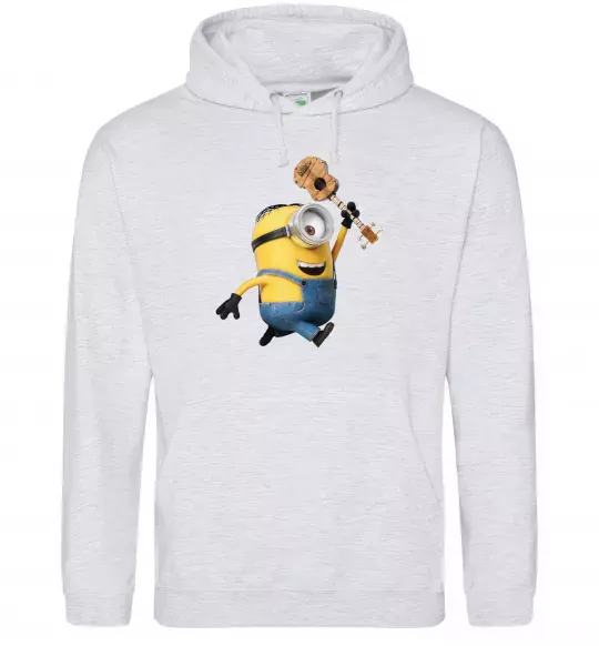 Чоловіча толстовка (худі) Minion Stuart Сірий меланж фото