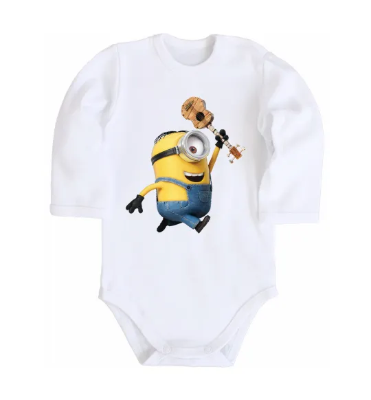 Дитячий бодік Minion Stuart Білий фото