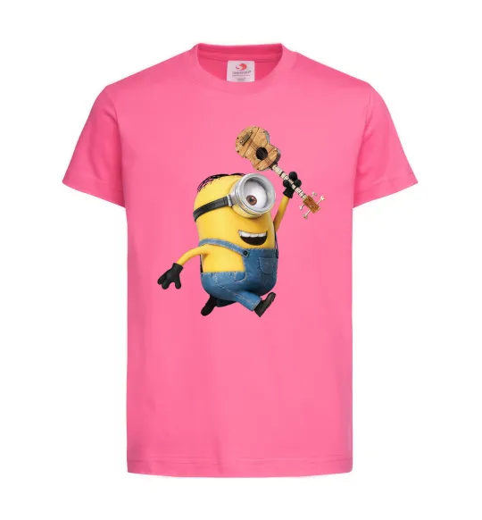 Детская футболка Minion Stuart Ярко-розовый фото