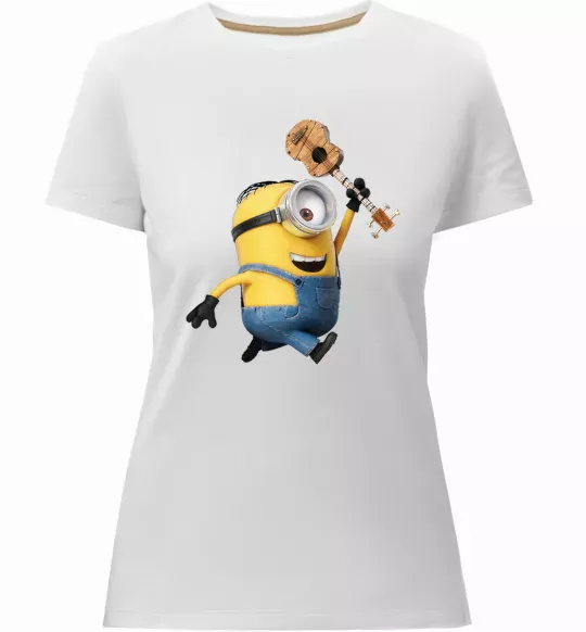 Жіноча преміум футболка Minion Stuart Білий фото