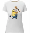 Жіноча преміум футболка Minion Stuart Білий фото