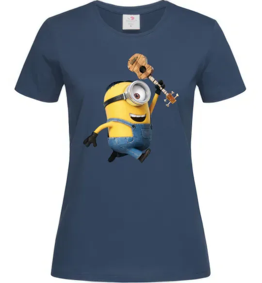Жіноча футболка Minion Stuart Темно-синій фото