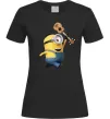 Жіноча футболка Minion Stuart Чорний Жіноча футболка Minion Stuart Чорний фото