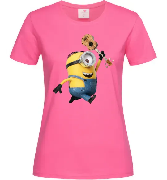 Жіноча футболка Minion Stuart Яскраво-рожевий фото