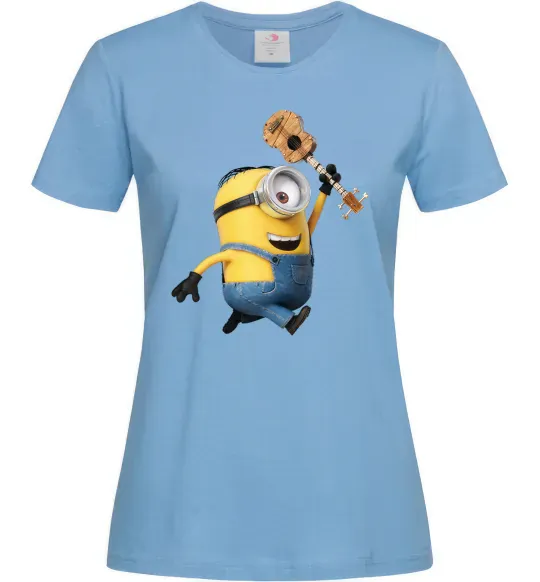 Жіноча футболка Minion Stuart Блакитний фото