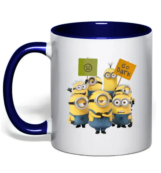 Чашка с цветной ручкой Minions Глубокий темно-синий фото