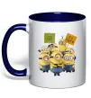 Чашка с цветной ручкой Minions Глубокий темно-синий фото