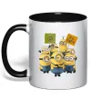 Чашка с цветной ручкой Minions Черный фото