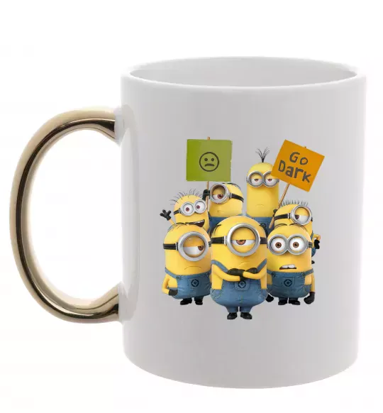 Чашка с цветной ручкой Minions Золото фото