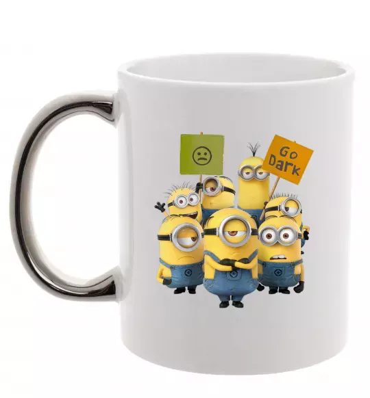 Чашка с цветной ручкой Minions Серебро фото