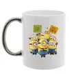 Чашка с цветной ручкой Minions Серебро фото