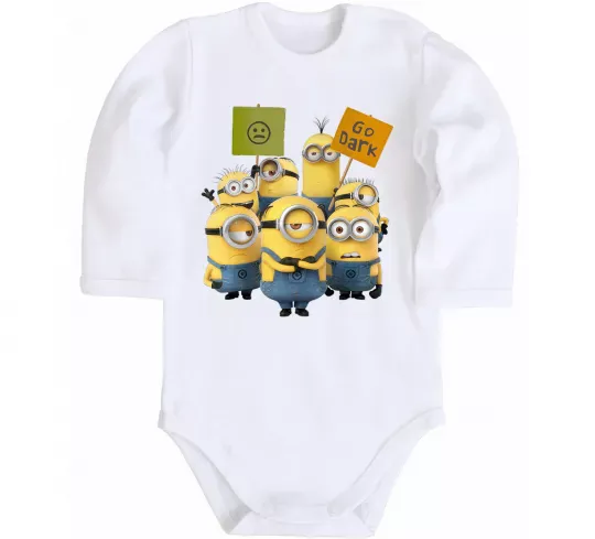 Детский боди Minions Белый фото