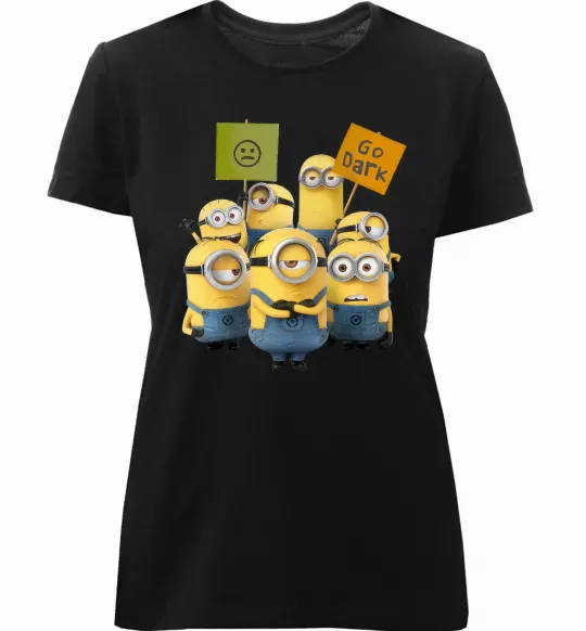 Жіноча преміум футболка Minions Чорний фото