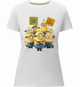Жіноча преміум футболка Minions напис Білий фото