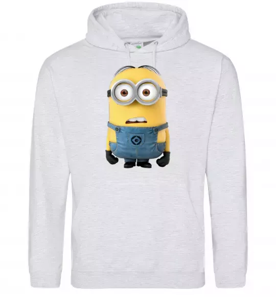 Женская толстовка (худи) Minion look Серый меланж фото