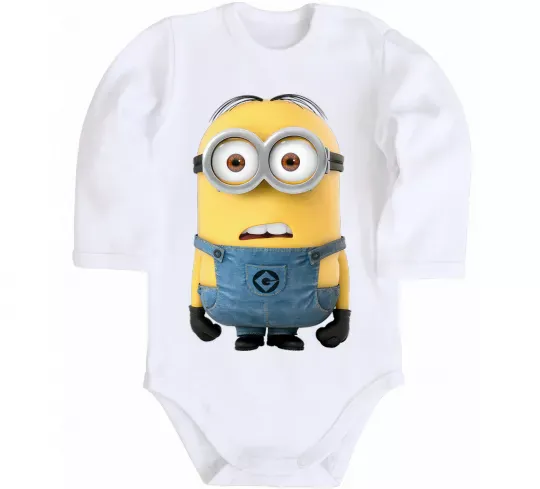 Детский боди Minion look Белый фото