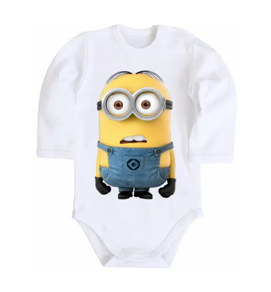 Детский боди Minion look Белый фото