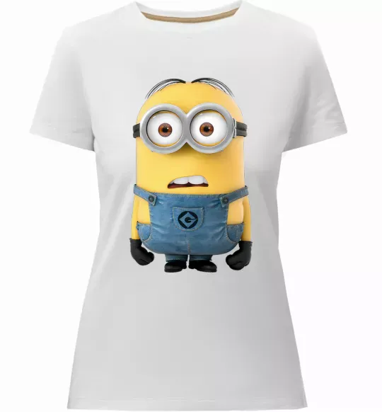 Женская премиум футболка Minion look Белый фото