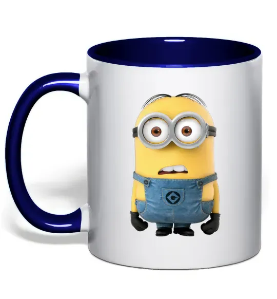 Чашка з кольоровою ручкою Minion look Глибокий темно-синій фото