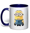 Чашка з кольоровою ручкою Minion look Глибокий темно-синій фото