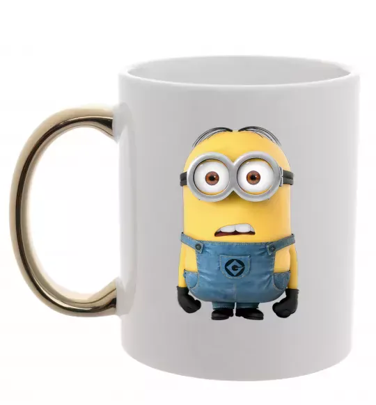 Чашка з кольоровою ручкою Minion look Золото фото