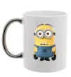 Чашка з кольоровою ручкою Minion look Срібло фото