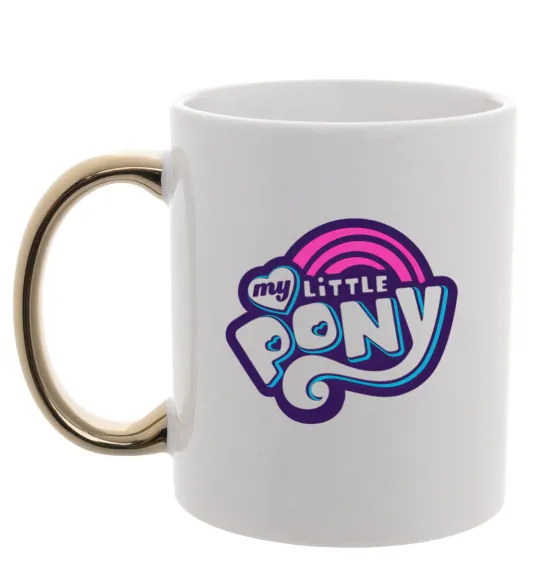 Чашка с цветной ручкой Logo My Little Pony Золото фото
