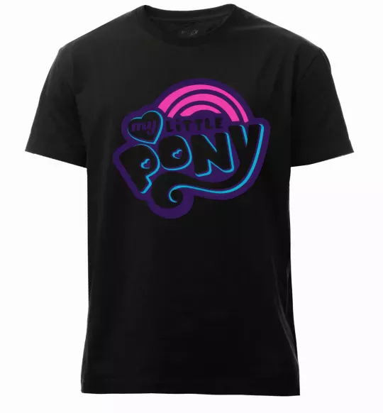 Чоловіча преміум футболка Logo My Little Pony Чорний фото