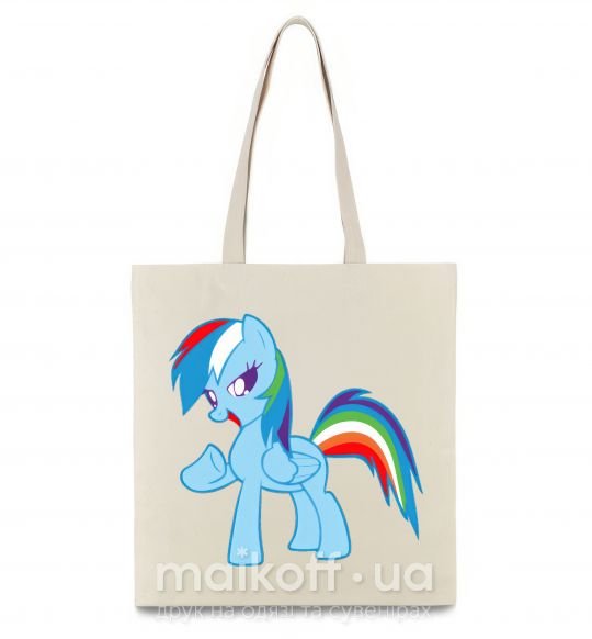Эко-сумка Rainbow pony Бежевый фото