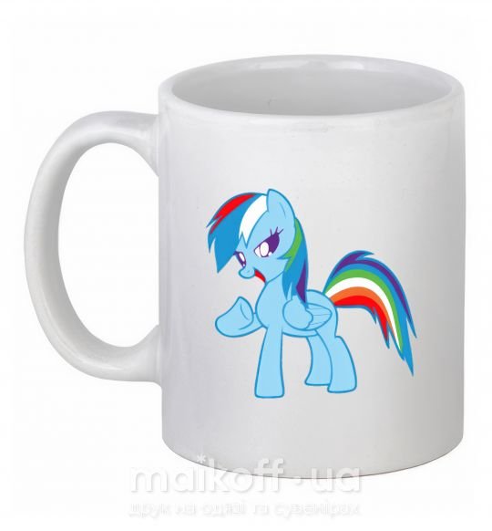Чашка керамическая Rainbow pony Белый фото