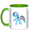 Чашка с цветной ручкой Rainbow pony Лаймовый фото
