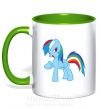 Чашка з кольоровою ручкою Rainbow pony Зелений фото