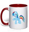 Чашка з кольоровою ручкою Rainbow pony Червоний фото