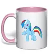 Чашка с цветной ручкой Rainbow pony Нежно розовый фото