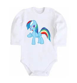 Детский боди Rainbow pony Белый фото