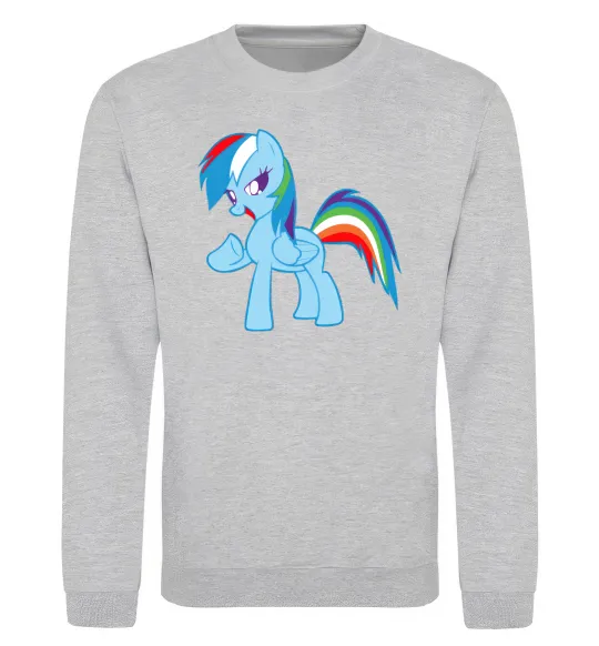 Свитшот Rainbow pony Серый меланж фото