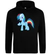 Чоловіча толстовка (худі) Rainbow pony Чорний Чоловіча толстовка (худі) Rainbow pony Чорний фото