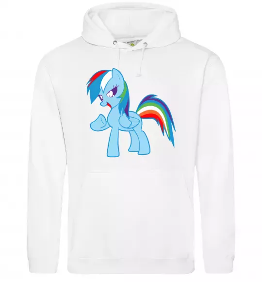 Чоловіча толстовка (худі) Rainbow pony Білий фото