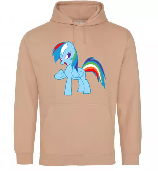 Чоловіча толстовка (худі) Rainbow pony Пісочний фото