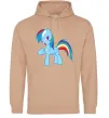 Чоловіча толстовка (худі) Rainbow pony Пісочний Чоловіча толстовка (худі) Rainbow pony Пісочний фото