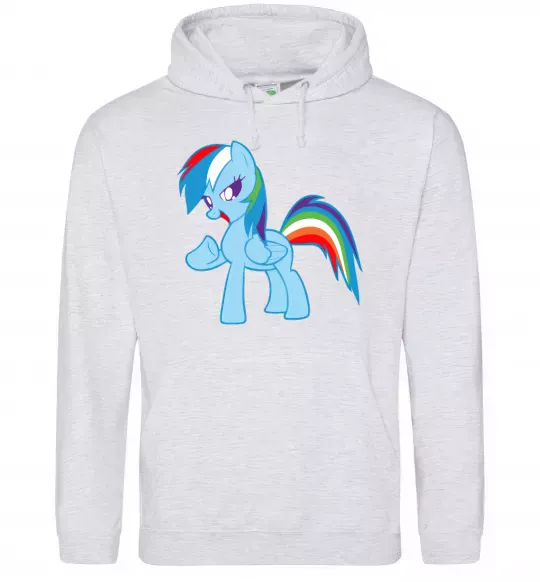 Жіноча толстовка (худі) Rainbow pony Сірий меланж фото