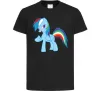 Дитяча футболка Rainbow pony Чорний фото