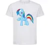 Дитяча футболка Rainbow pony Білий фото