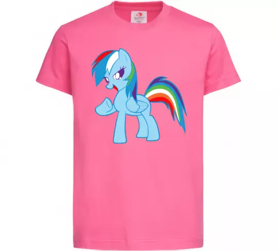 Дитяча футболка Rainbow pony Яскраво-рожевий фото